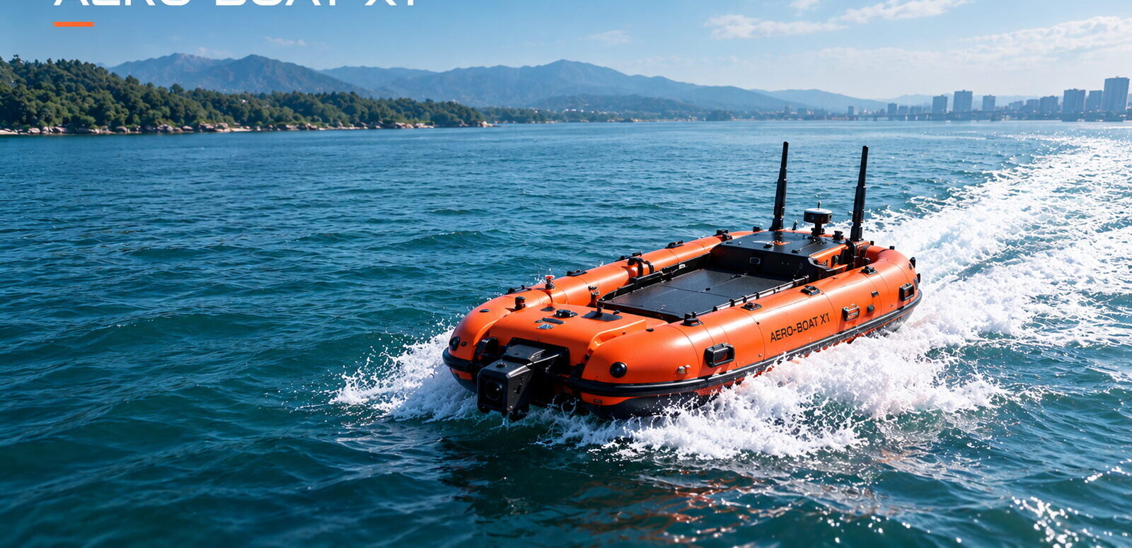 AERO-BOAT X1 在开阔水域航行